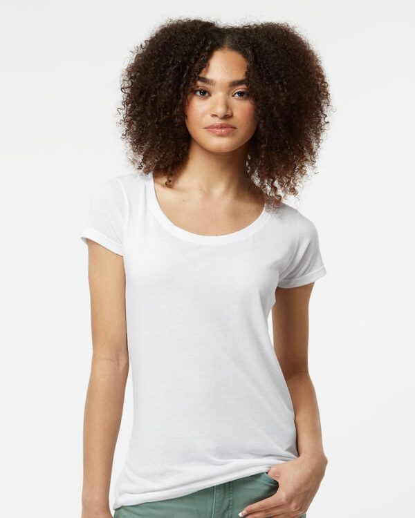 10676_fl Women's Poly-Rich Scoop Neck T-Shirt